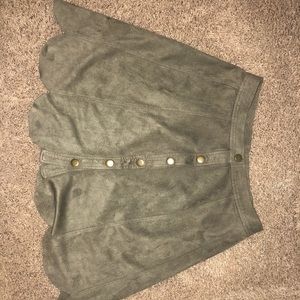 Olive green felt skirt
